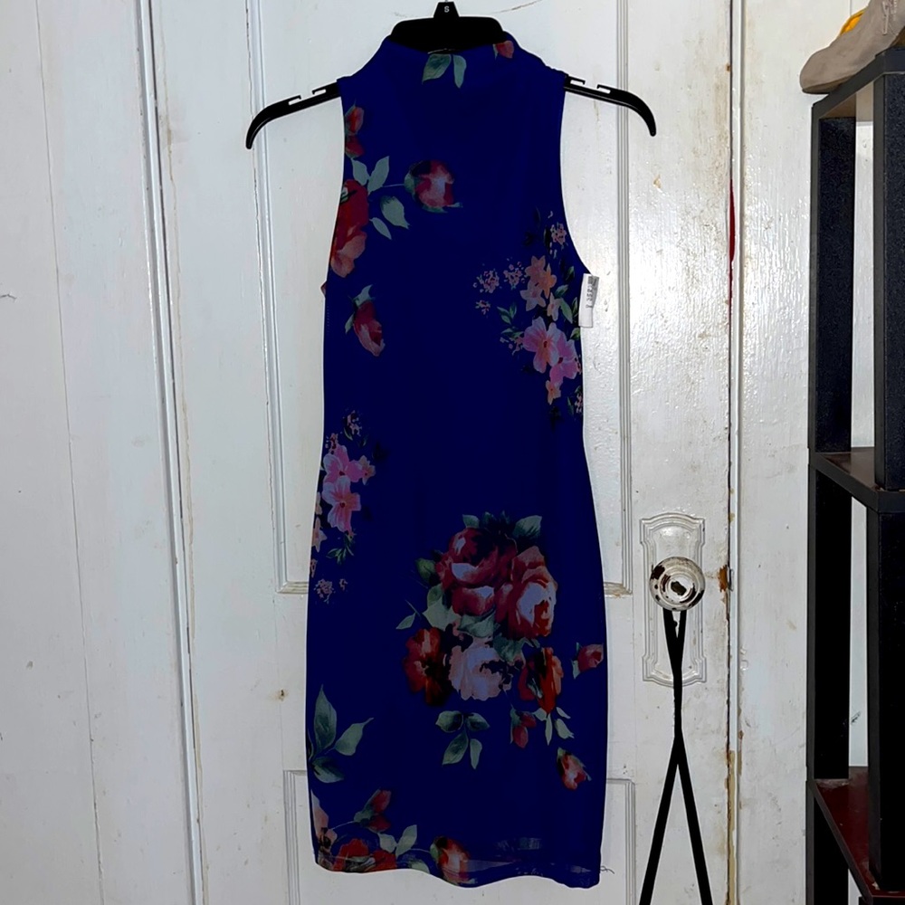 Charlotte Russe Small Navy Blue Floral Print Dress